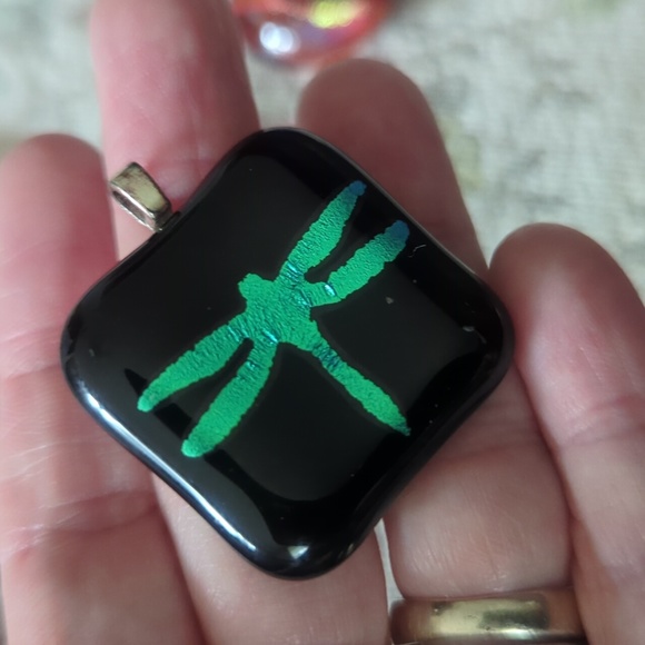 Fused, Dichroic, Fire Polish and Art Glass Pendants - Picture 5 of 12